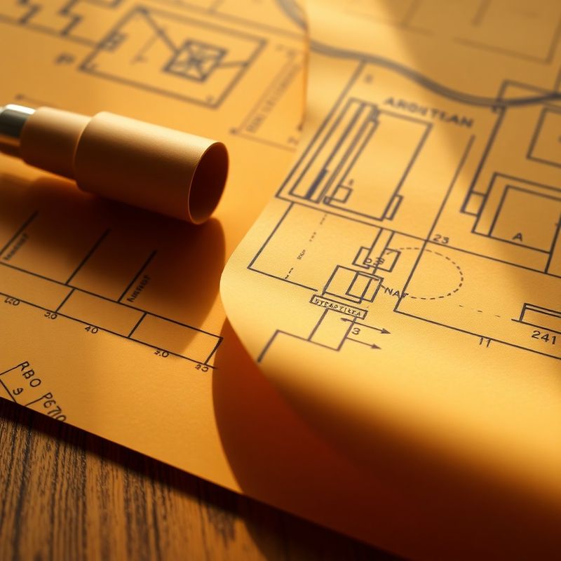 Detaliu de plan arhitectural cu adnotări azur